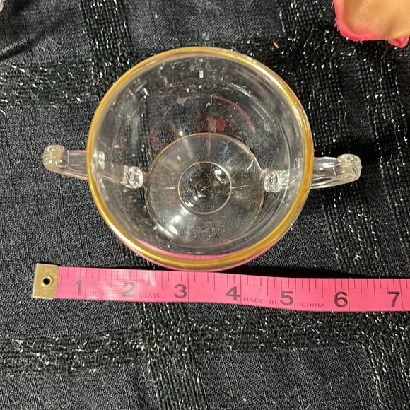 Vintage Gold Rimmed Cream and Sugar Glasses - Picture 9 of 12